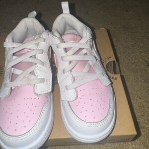 Jordan Kids Pink and White Sneakers